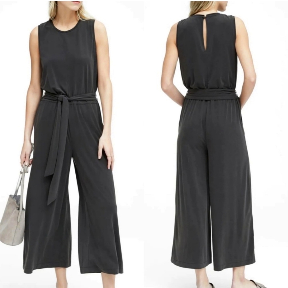 Banana Republic knit crop wide leg jumpsuit sz 2